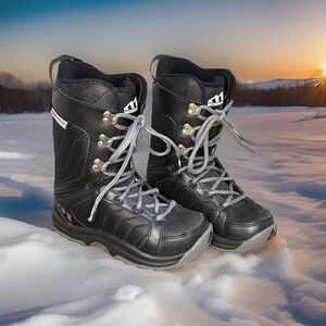 Morrow Size 5 , Slick,  Black Lace Up Snowboard Boots Kids Youth, EUR 36.5, EUC